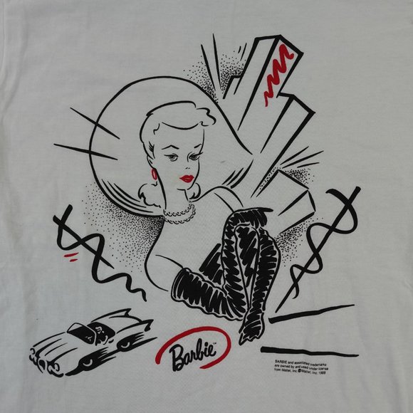 Vintage Barbie Shirt Mens Large Movie Mattel Tee T Short Sleeve White - Picture 2 of 8